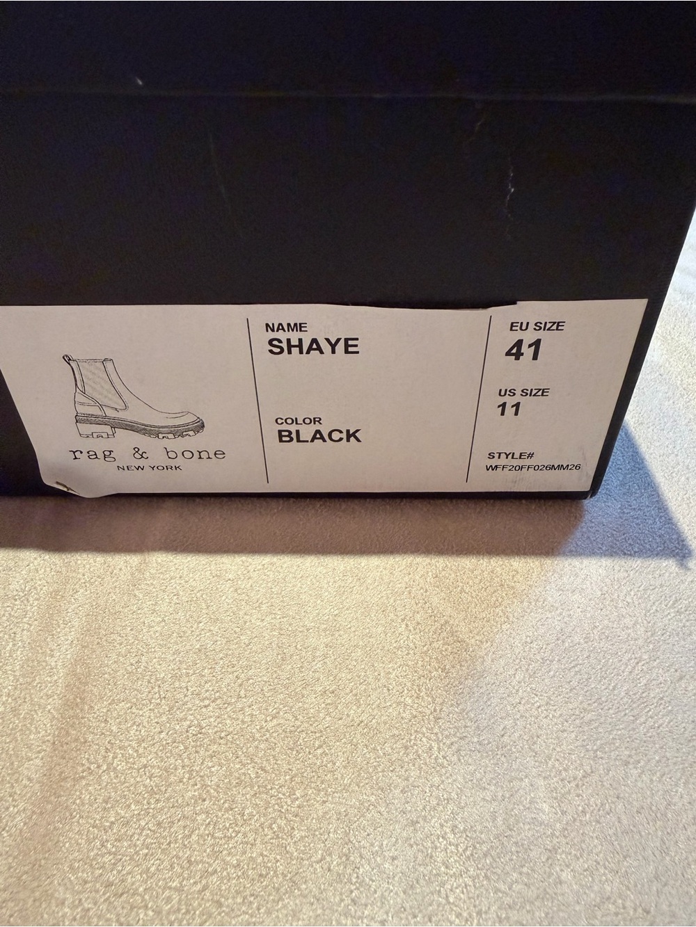 Rag & Bone Shaye Lug Sole Chelsea Boot in Black - Picture 6 of 6
